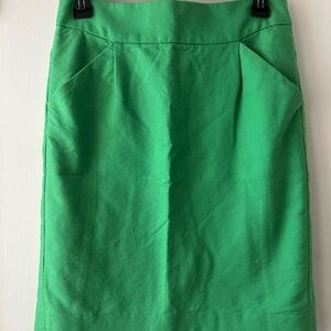J. Crew Green Pencil Skirt Knee-Length Workwear
